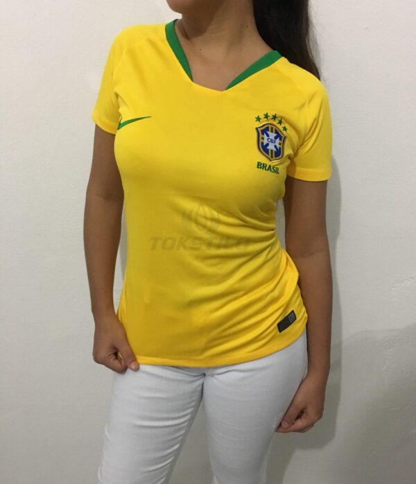 1527636467676 Camisa Brasil Seleção Brasileira Home Amarela Feminina 18/19 Nike - Imagem 1