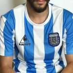 Camisa Retrô Clássica Seleção Argentina - Le Coq Masculina - Branca Azul - Maradona 10 - 1986