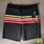 Bermuda Hurley Preta com Listrada Colorida (63)