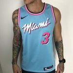 Camiseta Regata Basquete NBA Miami Heat Swingman Wade 3 City Edition Azul 2020 Nike