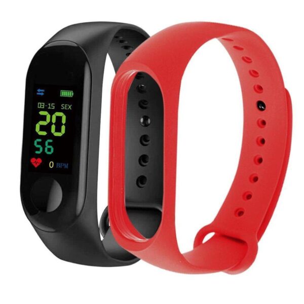 f6e1fbc0-a522-4885-b8da-66975d840d97 Relógio Smart Esportivo Tuguir Unissex M3 - Com duas pulseiras extras - Imagem 4