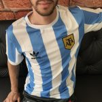 Camisa Retrô Clássica Seleção Argentina - Adidas Masculina - Branca Azul - 1978