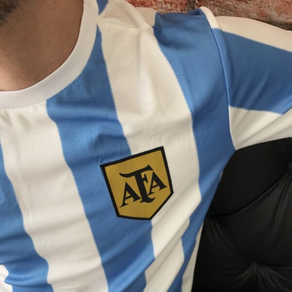 Camisa Retrô Clássica Seleção Argentina - Adidas Masculina - Branca Azul - 1978 - Imagem 3