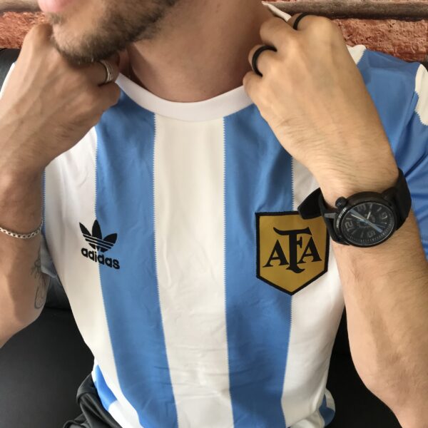 Camisa Retrô Clássica Seleção Argentina - Adidas Masculina - Branca Azul - 1978 - Imagem 4
