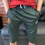Calça 3/4 Manchester United Adidas Verde com Laranja