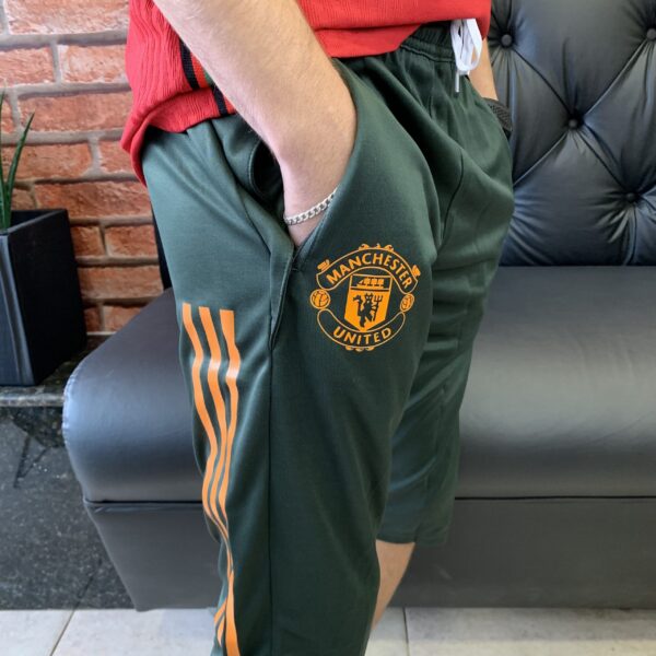 Calça 3/4 Manchester United Adidas Verde com Laranja - Imagem 2