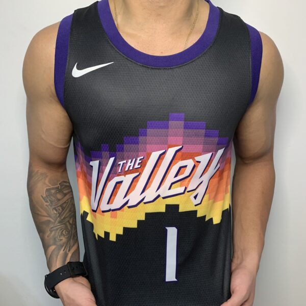 Camiseta Regata NBA Phoenix Suns Booker 1 City Edition Preta 2021 Nike - Imagem 2