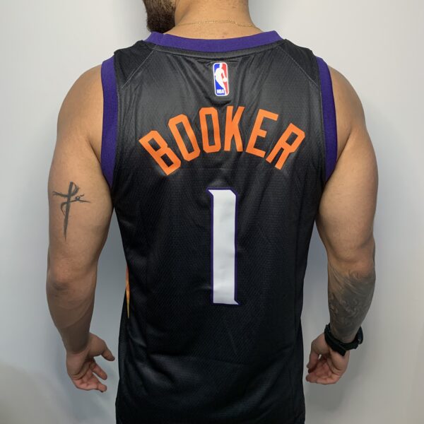 Camiseta Regata NBA Phoenix Suns Booker 1 City Edition Preta 2021 Nike - Imagem 6