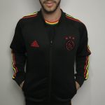 Ajax Conjunto Kit Casaco Jaqueta e Calça Bob Marley 2022 Preto Reggae Adidas