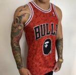 Camiseta Regata NBA Chicago Bulls Michell & Ness Bape 93 Vermelha - Imagem 3