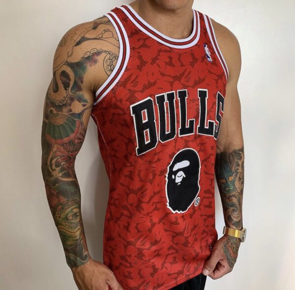 Camiseta Regata NBA Chicago Bulls Michell & Ness Bape 93 Vermelha - Imagem 3