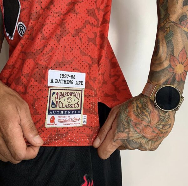 Camiseta Regata NBA Chicago Bulls Michell & Ness Bape 93 Vermelha - Imagem 6