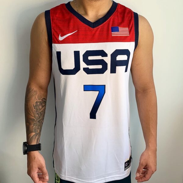 Camiseta Regata Basquete USA EUA Estados Unidos Durant 7 Jogos Olimpícos de Tóquio 2021 Nike Branca