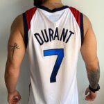 Camiseta Regata Basquete USA EUA Seleção Estados Unidos Durant 7 2020 Nike Branca - Imagem 9