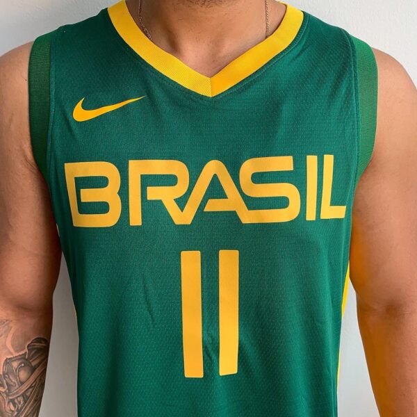 Camiseta Regata Basquete Brasil Anderson Varejão 11 Verde 2021 Nike - Imagem 4
