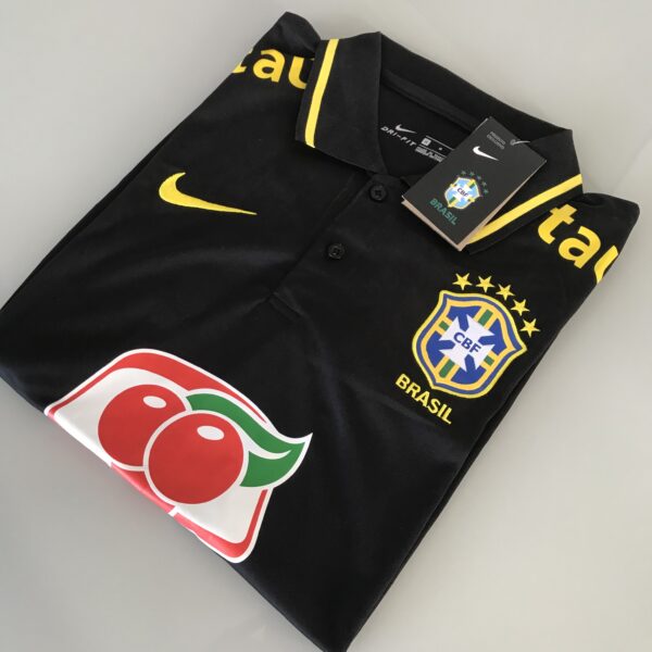 Camisa Brasil Seleção Brasileira Gola Polo Preta 2022 Nike - Imagem 1