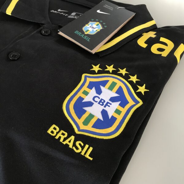 Camisa Brasil Seleção Brasileira Gola Polo Preta 2022 Nike - Imagem 2