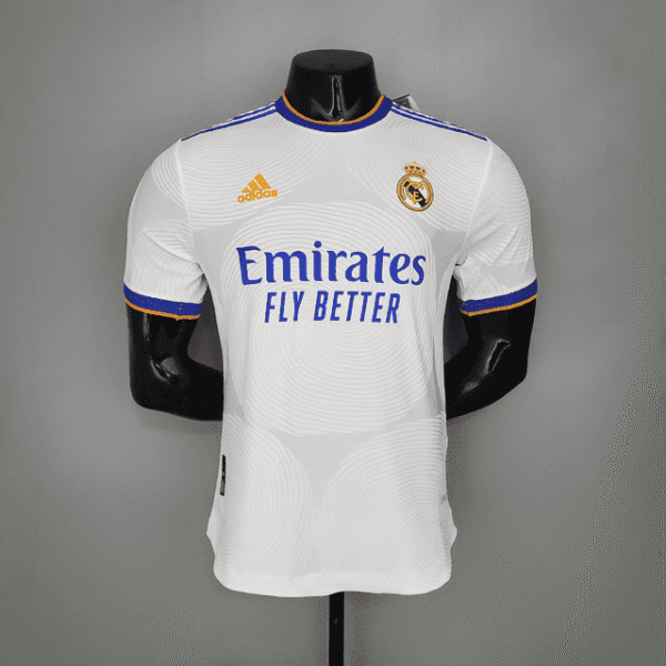 IMG_2349 Camisa Real Madrid Home Jogador Patches Champions League 2022 Adidas - Imagem 1