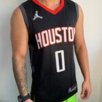 Camiseta Regata Basquete NBA Houston Rockets Jalen Green 0 Preta Statement Edition 2022 Jordan - Imagem 2