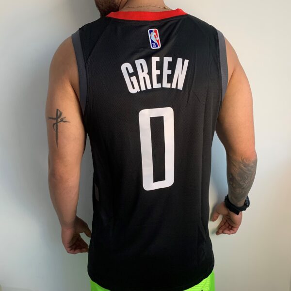 Camiseta Regata Basquete NBA Houston Rockets Jalen Green 0 Preta Statement Edition 2022 Jordan - Imagem 8