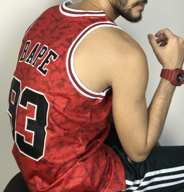 Camiseta Regata NBA Chicago Bulls Michell & Ness Bape 93 Vermelha - Imagem 11