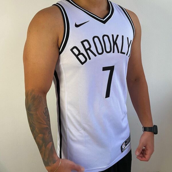 Camiseta Regata NBA Brooklyn Nets Durant 7 Association Edition Branca Nike - Imagem 5