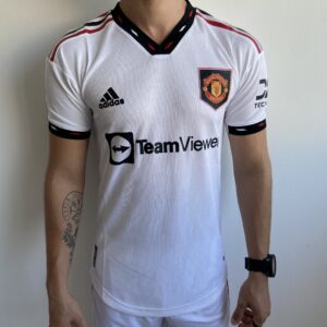 Camisa Manchester United Away Jogador 2023 Branca Adidas