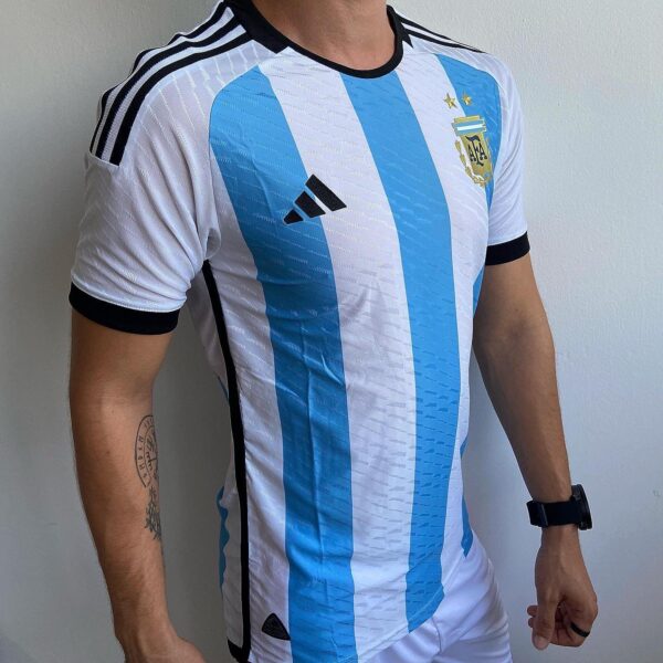 Camisa Seleção Argentina Home Azul Jogador Final Copa do Mundo Catar 2022-2023 Adidas - Imagem 3