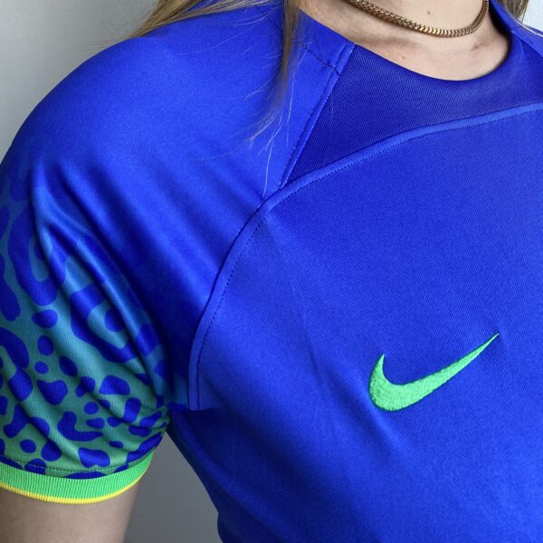IMG_0803 Camisa Brasil Seleção Brasileira Away Azul Feminina Copa do Mundo Catar 2023 Nike - Imagem 5