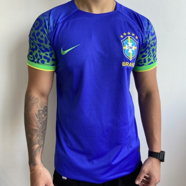 IMG_3267 Camisa Brasil Seleção Brasileira Away Azul Torcedor Copa do Mundo Catar 2023 Nike - Imagem 2