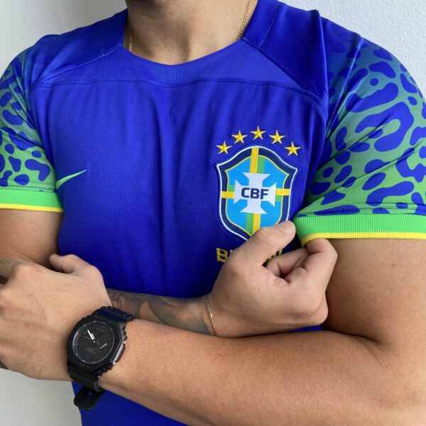 IMG_3290 Camisa Brasil Seleção Brasileira Away Azul Torcedor Copa do Mundo Catar 2023 Nike - Imagem 9