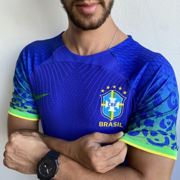 IMG_4043 Camisa Brasil Seleção Brasileira Away Azul Jogador Copa do Mundo Catar 2023 Nike - Imagem 8