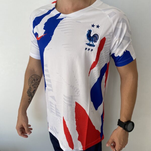 Camisa Seleção França Pré-Match 2023 Copa Branca Nike - Imagem 7