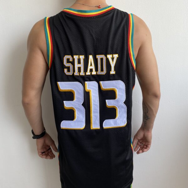 Camiseta Regata NBA Mitchell & Ness - Detroit Pistons - Slim Shady 313 - Edição Especial - NBA Remix - Colab Parceria Eminem - Preta - Imagem 12