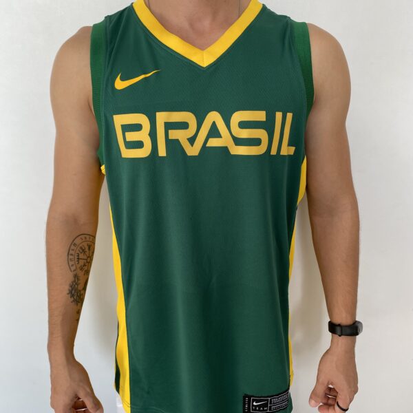 Camiseta Regata Basquete Brasil Verde 2021 Nike - Imagem 1
