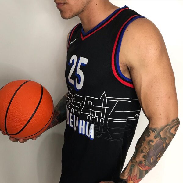 Camiseta Regata NBA Philadelphia 76ers Simmons 25 City Edition Nike - Imagem 5