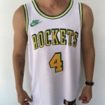 Camiseta Regata Basquete NBA Swingman Houston Rockets Green 4 Branca Classic Edition 2023 Nike