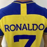 Camisa Al Nassr Home Versão Torcedor Cristiano Ronaldo 7 CR7 2023 Duneus Amarela - Imagem 15