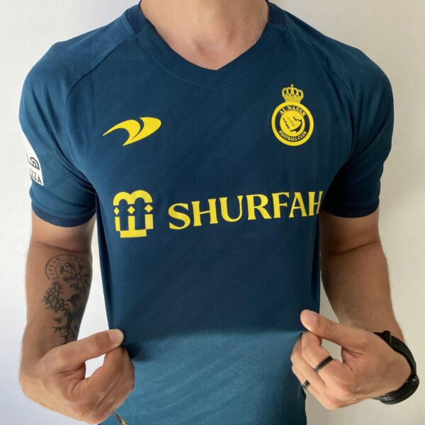 2023-04-19 14.13 (1) Camisa Al Nassr Away Versão Jogador Cristiano Ronaldo 7 CR7 2023 Duneus Verde - Imagem 7