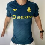 Camisa Al Nassr Away Versão Jogador Cristiano Ronaldo 7 CR7 2023 Duneus Verde