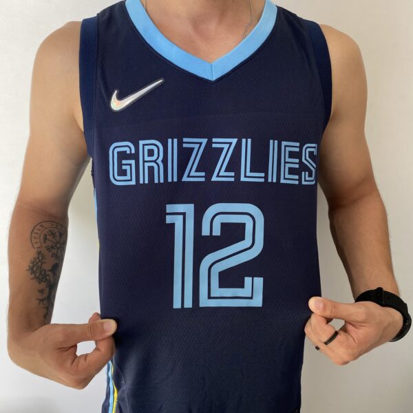 Camiseta Regata NBA Swingman Memphis Grizzlies Ja Morant 12 Icon Edition Azul 2022 Nike - Imagem 8
