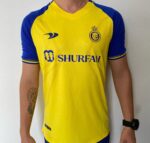 Camisa Al Nassr Home Versão Torcedor Cristiano Ronaldo 7 CR7 2023 Duneus Amarela