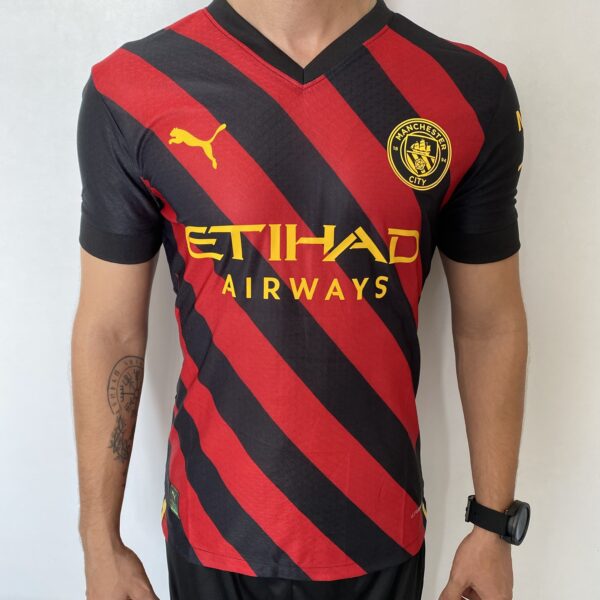 Camisa Manchester City Away 2023 Versão Jogador Puma Preta