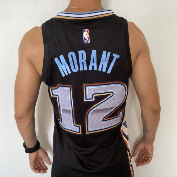 Camiseta Regata Basquete NBA Swingman Memphis Grizzlies Ja Morant 12 City Edition Preta 2023 Nike - Imagem 11