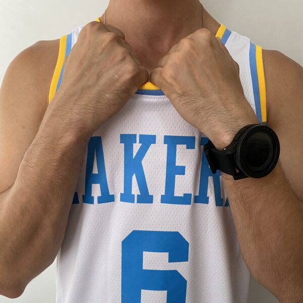 Camiseta Regata Basquete NBA Los Angeles Lakers LeBron James 6 Classic Edition Branca 2023 Nike - Imagem 7