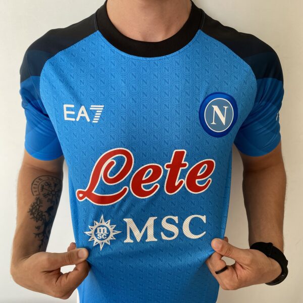 Camisa Napoli Home 2023 Jogador Azul EA7 Armani - Imagem 5