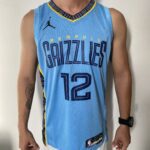 Camiseta Regata Basquete NBA Swingman Memphis Grizzlies Ja Morant 12 Statement Edition Azul 2023 Jordan