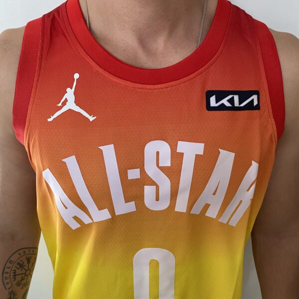 Camiseta Regata Basquete NBA All-Star Game "Team Giannis" Statement Edition Jayson Tatum 0 2023 Laranja Jordan - Imagem 5