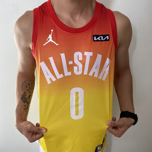 Camiseta Regata Basquete NBA All-Star Game "Team Giannis" Statement Edition Jayson Tatum 0 2023 Laranja Jordan - Imagem 10