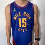 Camiseta Regata NBA Denver Nuggets Nikola Jokic 15 Statement Edition Azul 2023 Jordan